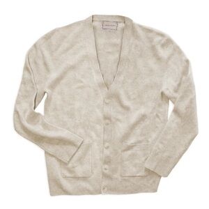 Lingua Franca NYC Oatmeal Oversized Cashmere Cardigan